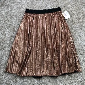 LuLaRoe Elegant Rose Gold Jill Skirt NWT Unicorn L